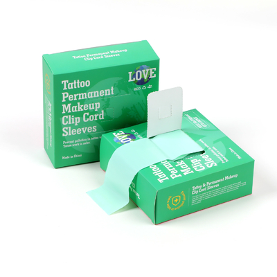 Biodegradable Tattoo Clip Cord Sleeves Green Tattoo Clip Cord Cover (Tấm đinh hình xăm có thể phân hủy sinh học)