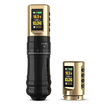 Golden-Black New Design Chi phí cao hiệu suất không dây máy xăm bút với pin vàng kép